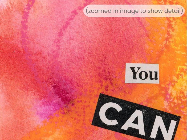 Mixed Media Watercolor Mantra, You Can Dream, Colorful Wall Art Print