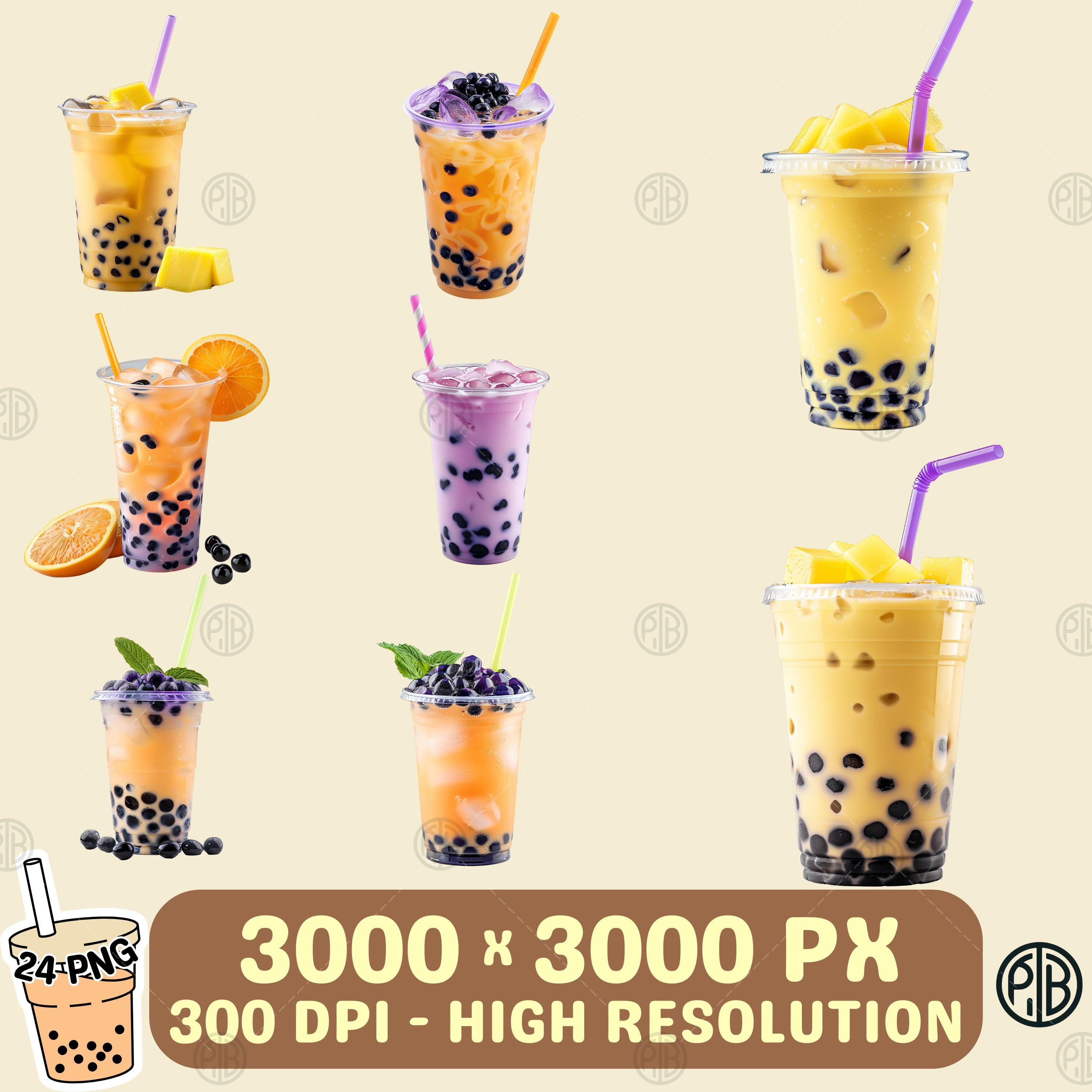 Watercolor Colorful Bubble Tea PNG, Fun Milk Tea Clip Art, Boba Tea ...