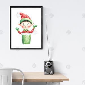 Watercolor Playful Christmas Elves PNG, Festive Holiday Clip Art, Cute ...