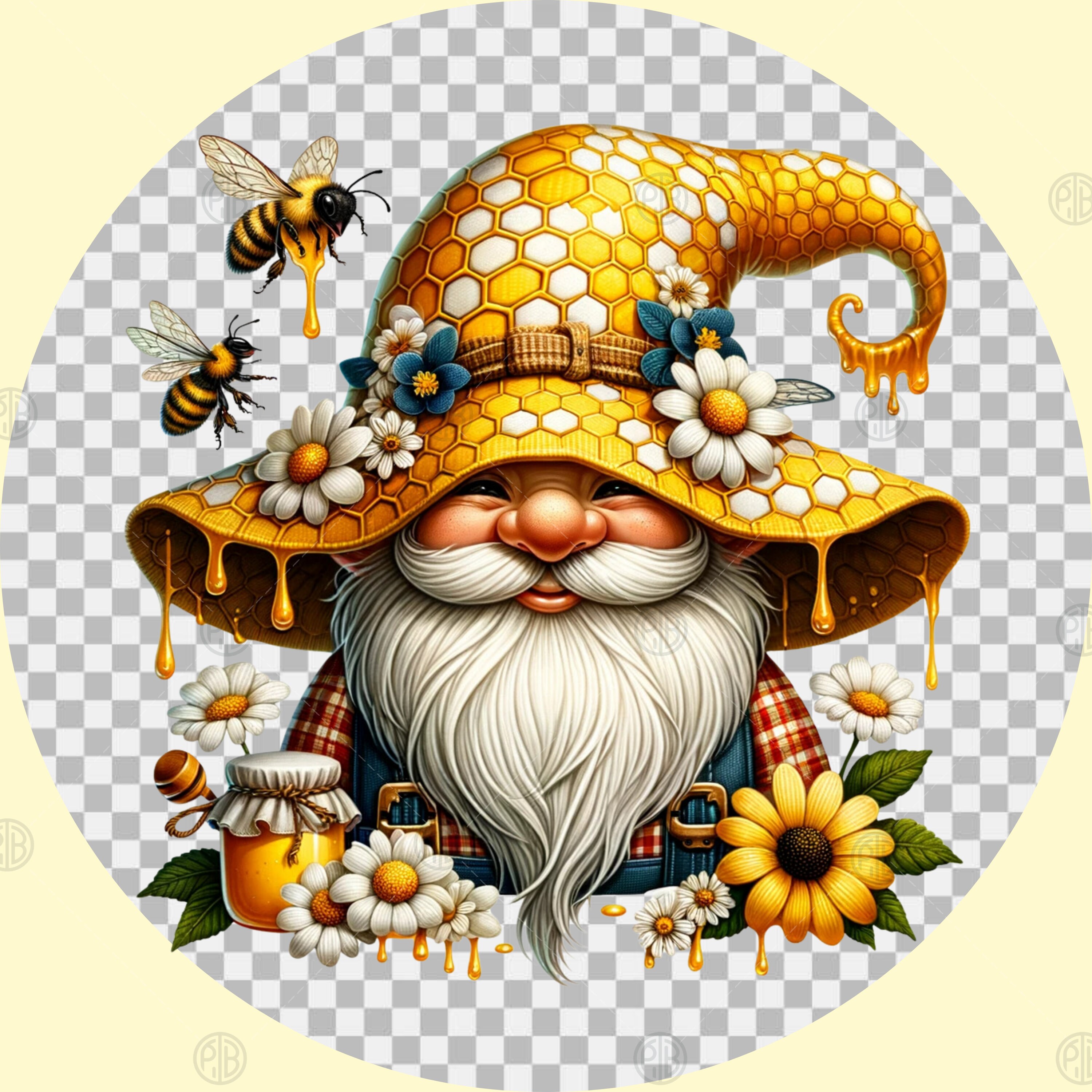 Watercolor Flower Bee Gnome Clipart, Cute Gnomes With Flowers PNG ...