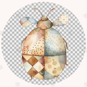 Bug Patchwork Watercolor Patchwork Animals PNG, Butterfly Clip Art, Bird Clipart, Bee ...