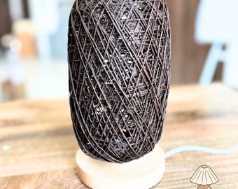 Wood White Rattan Twine Ball Lamps, Black Bedroom Led Night Light, Living Room Bedside Lamp, Home Decor Christmas Gift