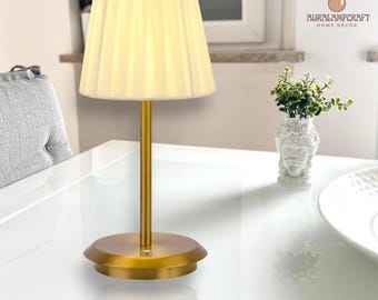 Cordless Golden Table Lamp, Modern Living Room Desk Lamp, Nightstand Bar Light For Couple Dinner, Room Decor Night Light