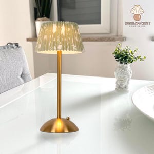 Schnurlose grüne Schreibtischlampe, moderne Wohnzimmer Tischlampe, Nachttisch Bar Licht für Paar Abendessen, Raumdekor Nachtlicht