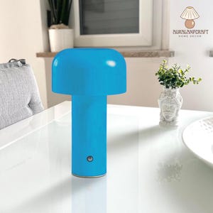 Cordless Light Blue Desk Lamp, Modern Living Room Table Lamp Light Blue, Nightstand Bar Light For Couple Dinner, Room Decor Night Light