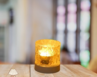 Lámpara de mesa dorada inalámbrica, lámpara de escritorio moderna para sala de estar, luz de barra de mesita de noche para cena en pareja, luz nocturna para decoración de habitación