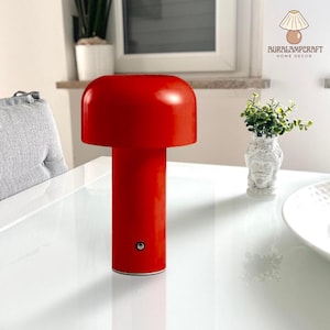 Schnurlose rote Schreibtischlampe, moderne Wohnzimmer Tischlampe Rot, Nachttisch Bar Licht für Paar Abendessen, Raumdekor Nachtlicht