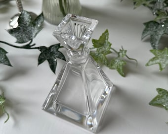 Royal Crystal Rock Pyramid Decanter / Glazen parfumfles - Vintage 70/80's - Gemaakt in Italië