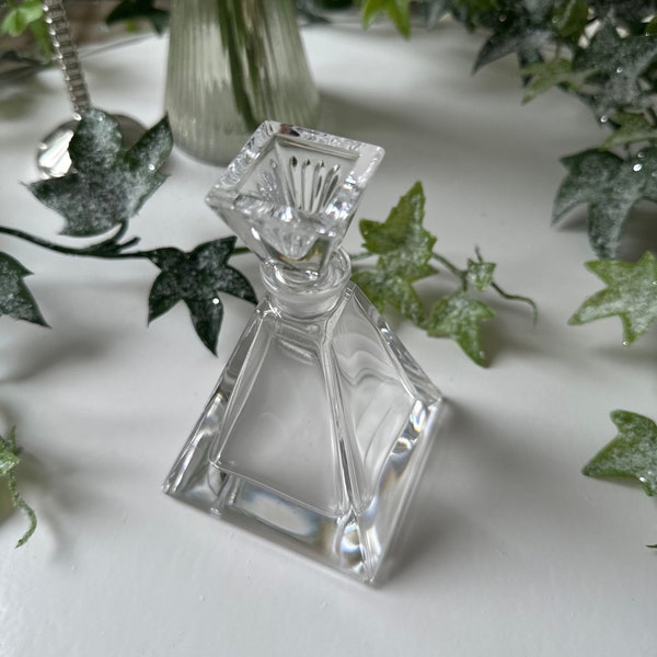 Royal Crystal Rock Pyramid Decanter /  Glass Perfume Bottle - Vintage 70/80’s - Made in Italy