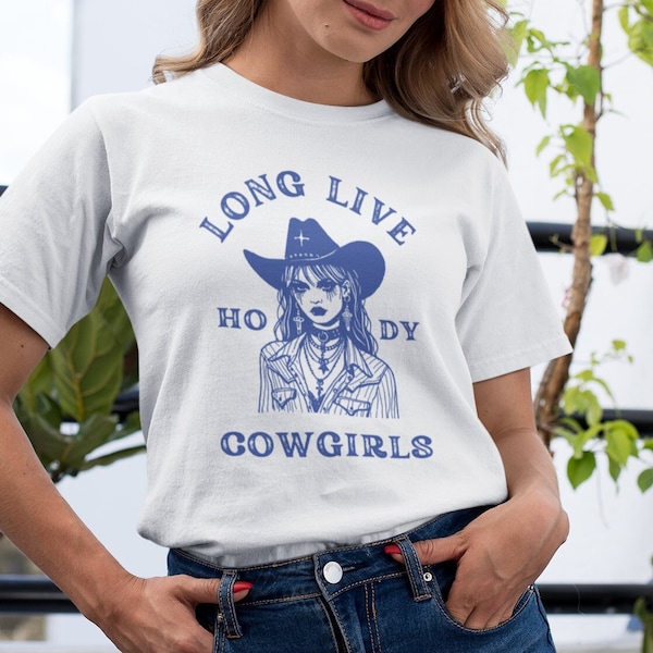 Cowgirl T-Shirt Unisex Baumwolle Casual Fit Hody | Western Ästhetik Vintage Trendy Oberteil Damen| Texas Rodeo Geschenkidee für Sie