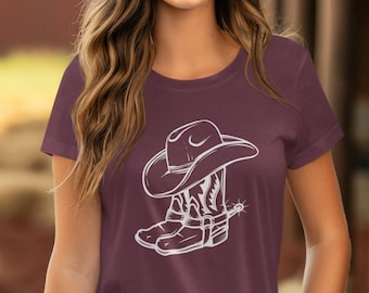 Camiseta vaquera unisex | Camisa vaquera vintage para mujer y hombre | Traje para festival de rodeo texano | Regalo campestre de moda