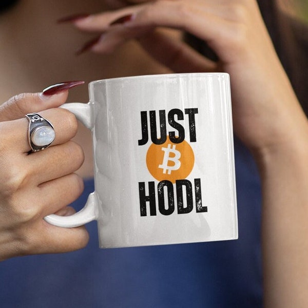 Just Hodl - Keramik Tasse Kaffeetasse Bitcoin BTC Crypto Halving Krypto Währung Geschenk Trader Miner Vatertag Geburtstag