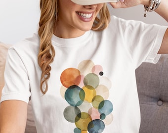 Connected Circles Shirt, Diversity Art Tee, Colorful Abstract Graphic T-Shirt, Modern Boho Comfort Colors 1717