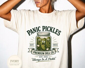 Panic Pickles Shirt | Comfort Colors 1717 Tee | Funny Pickle Graphic Shirt | Vintage Retro Unisex T-Shirt