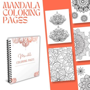 Printable Mandala Coloring Pages  – Relaxing Stress Relief Art Therapy Sheets, Digital Download PDF