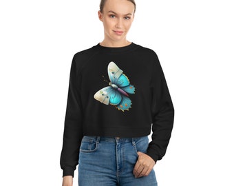 Love Wings Women's Cropped Fleece Pullover