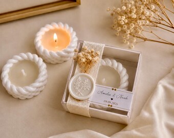 Personalized Wedding Favors Candle , Bridal Shower gift, Baby Shower Party Favour, Baptism favor,