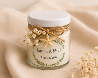 Mini Soy Candle, Personalized Guest Keepsake, Wedding Table Decor, Bridal Shower Gift, Baptism Souvenir