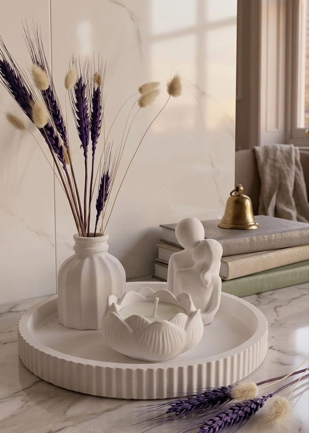 Handmade Stone Powder Decor,minimalist Home Decor Set - Etsy