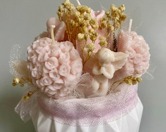 Handmade Soy Candles - Decorative Gift Set-Floral Scented Candles