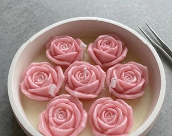 Handmade Pink Rose Soy Wax Candle Set – Romantic Floral Home Decor