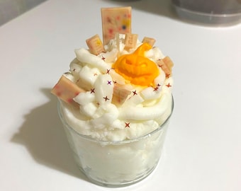 Handmade Whipped Soy Candle, Pumpkin Topper, Spooky Halloween Decor