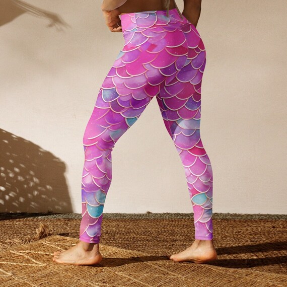 Bright Mermaid Leggings Mermaid Yoga Pants Oceanic Leggings Siren Print Tights Mermaid Scale Pants Aquatic Theme Nautical Pant Etsy UK