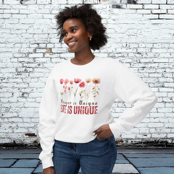 Das Leben ist einzigartig Rosa Blumen-Sweatshirt, Unisex