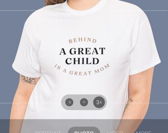 Behind a Great Child is a Great Mom, Unisex Cotton Tee, Mother's Day Tshirt, Mom Shirt, Gift for Her
