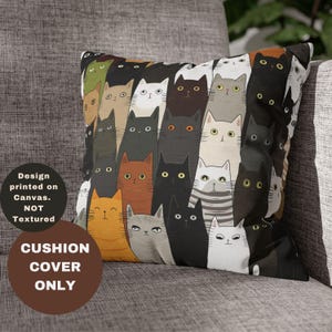 Funda de almohada Clowder, funda de cojín vibrante, regalo para amantes de los animales, almohada decorativa, regalo de inauguración de la casa, molestia evidente de la colonia, regalo para mejores amigos