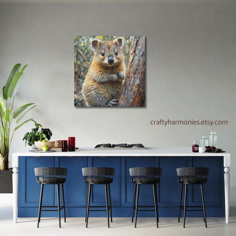 Square Print Canvas, Quokka 1 Square Painting Design, Beautiful Quokka , Housewarming Gift, Friendship Gift, Quokka Lovers Gift image 7