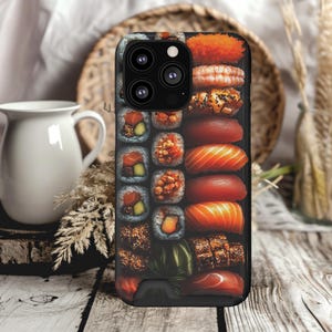 Handyhülle mit Kartenhalter, Sushi Lunch, Sleek & Stylish Schutz