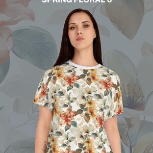 Spring Floral 6 Womens Short Pajama Set, Everyday Pee Jay, Sleepwear Gift, Stylish Feminine Lounge Wear, Floral AOP Top Bottom, Home Relax