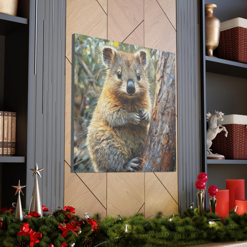 Square Print Canvas, Quokka 1 Square Painting Design, Beautiful Quokka , Housewarming Gift, Friendship Gift, Quokka Lovers Gift image 2