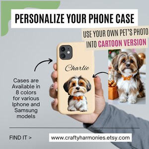 Personalise your Tough Case Using your Pet Photo, Pet Phone Case, Customise with Name and Photos, Dog, Cat and other pets