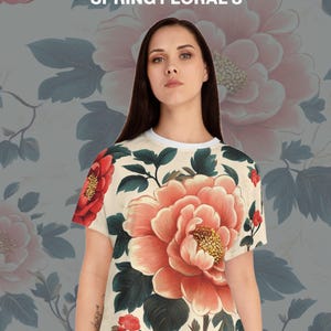 Spring Floral 8 Womens Short Pajama Set, Everyday Pee Jay, Sleepwear Gift, Stylish Feminine Lounge Wear, Floral AOP Top Bottom, Home Relax