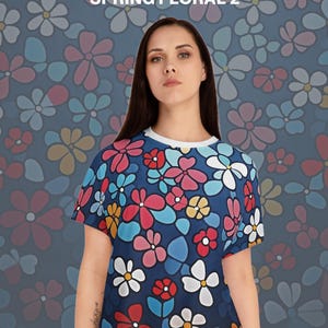 Spring Floral 2 Womens Short Pajama Set, Everyday Pee Jay, Sleepwear Gift, Stylish Feminine Lounge Wear, Floral AOP Top Bottom, Home Relax