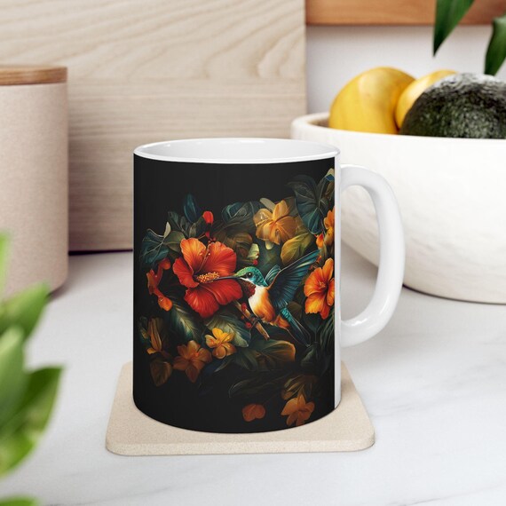 Hummingbird Mug 11, Bird Lover Gift, Floral Ceramic Cup, Tea Coffee Mug,  Microwave Safe, 11oz 15oz, Artistic Mother's Day Gift for Her - Etsy
