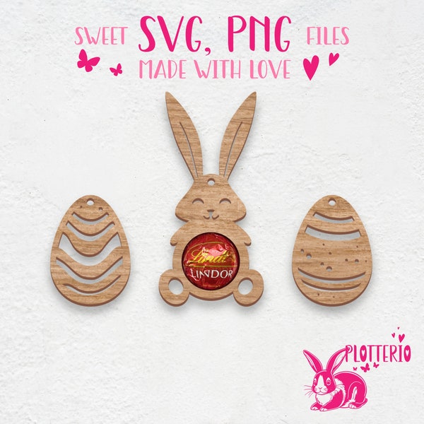 Osterhase Schokolade SVG OSTERN Download, Hase Schokoladenhalter dxf, Ostern png, Halter Cricut File Silhouette, Glowforge, Laser Cut Datei