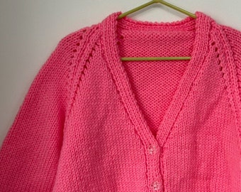 pink handknitted age 3 knit for bespoke design