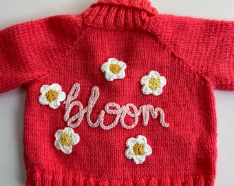 Tricot fleuri tricoté à la main - environ 6 m