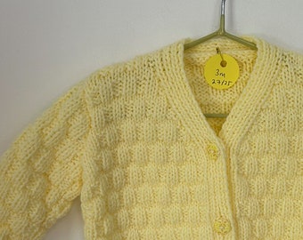 yellow handmade 3 month knit for bespoke design
