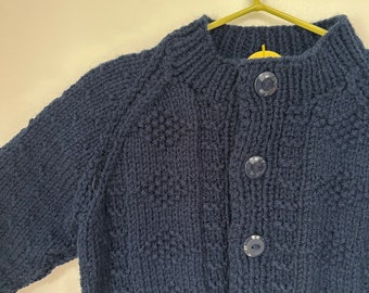 navy handmade 6 month knit for bespoke design