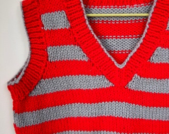 red stripe handmade age 2-3 knit for bespoke design