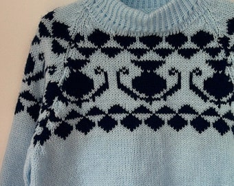 blue handmade age 3 knit for bespoke design