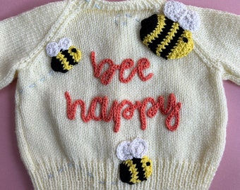 Tricot joyeux avec des abeilles tricoté à la main - env. 3-6 m