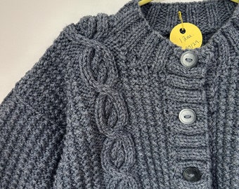 grey handmade 12 month knit for bespoke design