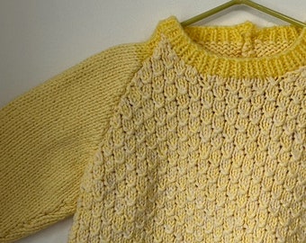 yellow handknitted 3-6 months jumper for bespoke design