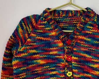 rainbow handmade 3-6 month knit for bespoke design