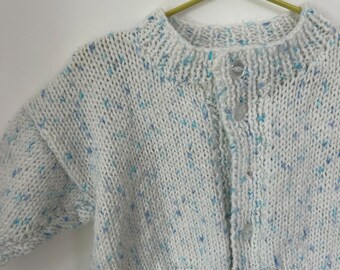 blue and white handmade 3-6 month knit for bespoke design